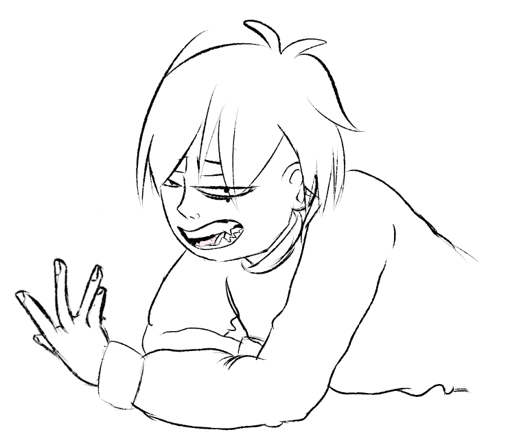 Smug guy lying down with a weird hand gesture image